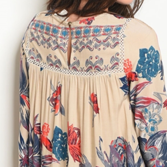 Last 1! BOHO BLACK FLORAL PRINT DRESS - Picture 6 of 7